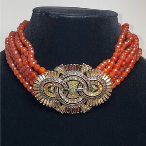 Heidi Daus  Faceted Bead Multi-Strand Statement Necklace